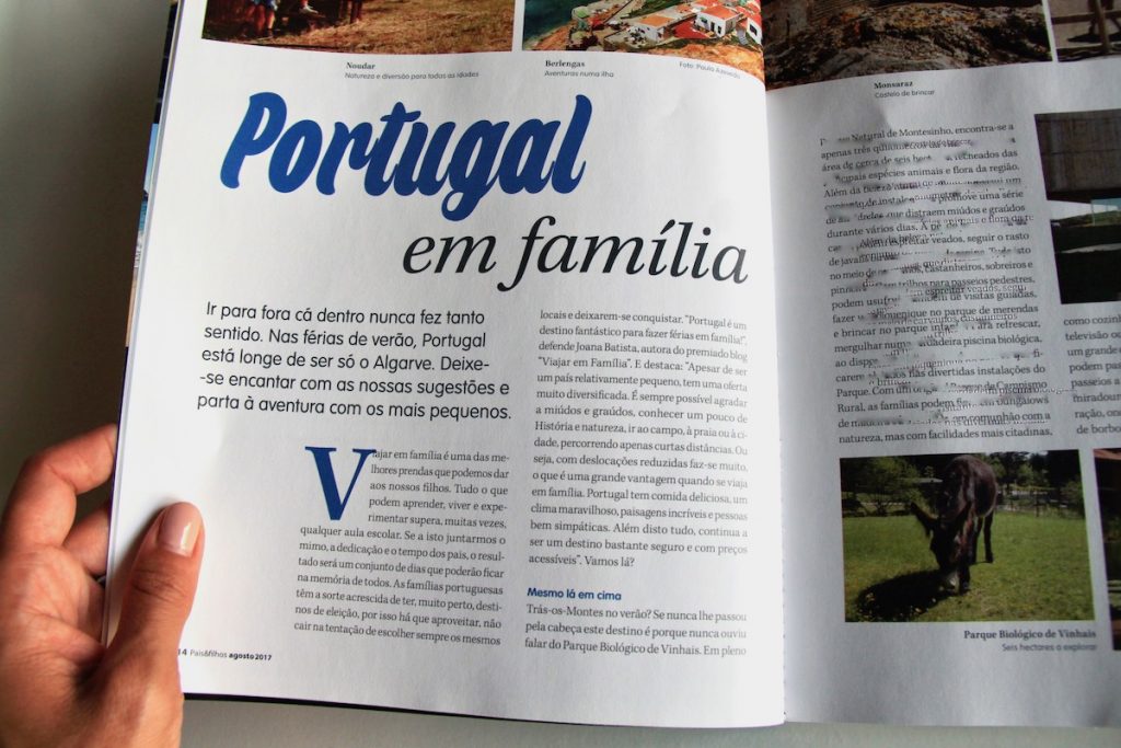 portugal em familia na revista pais & filhos